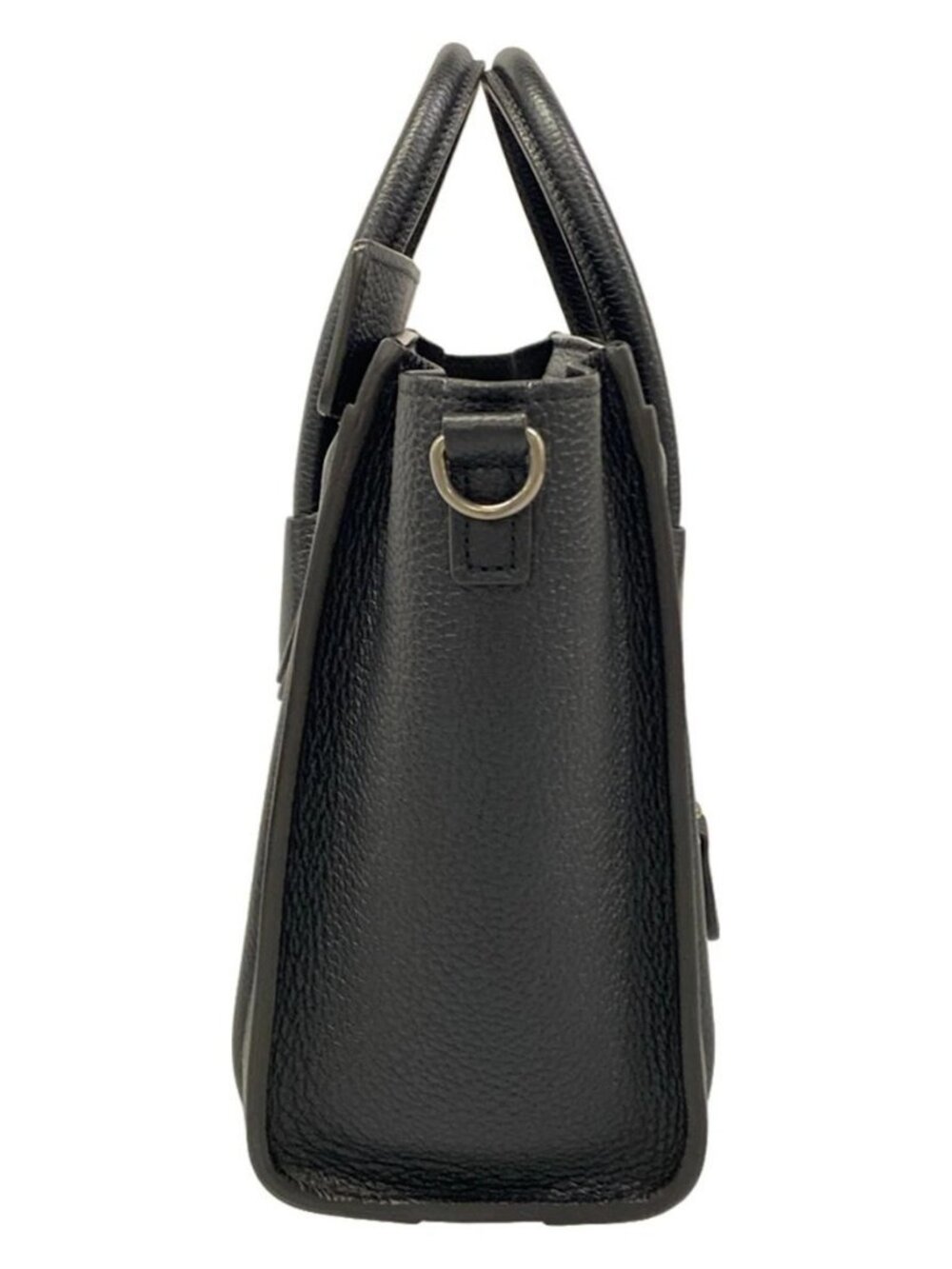 CELINE Luggage Nano Shopper - Black Drummed calfskin Handbag - Picture 4 of 15